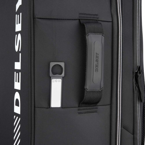 قیمت و خرید کوله پشتی چرخ دار دلسی سایز متوسط مدل ترامان تین رنگ مشکی دلسی ایران - DELSEY PARIS TROLLEY CASE 2-WHEEL 00245074000 delseyiran 4